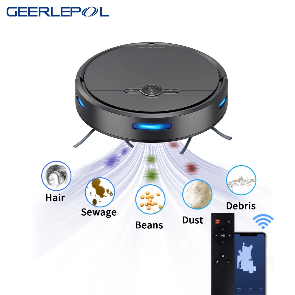 スマート家庭用 3 1 ロボット掃除機 2000Pa 床スイーパーインテリジェント掃除とモップロボット掃除機マシン