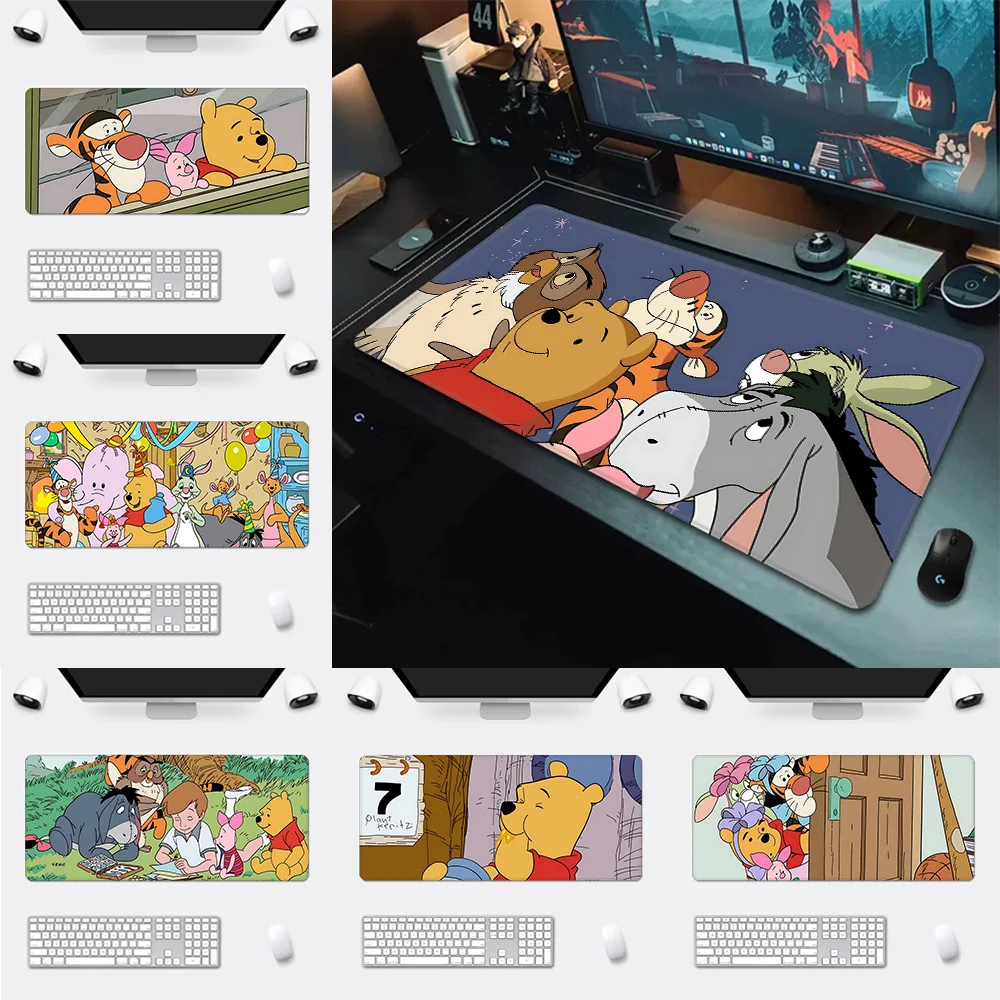 Disneies Winnie The Pooh Mousepad HD Printing Computer Gamers Locking Edge Non-slip Mouse Pad XXL90x40cm Keyboard PC Desk Pad