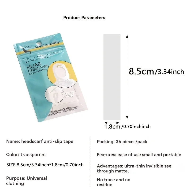 72PCS Transparent Invisible Scarf Tape - Double-Sided Tape, Non-Slip, Waterproof, Durable, Women's Fashion Accessories Invisible view 6