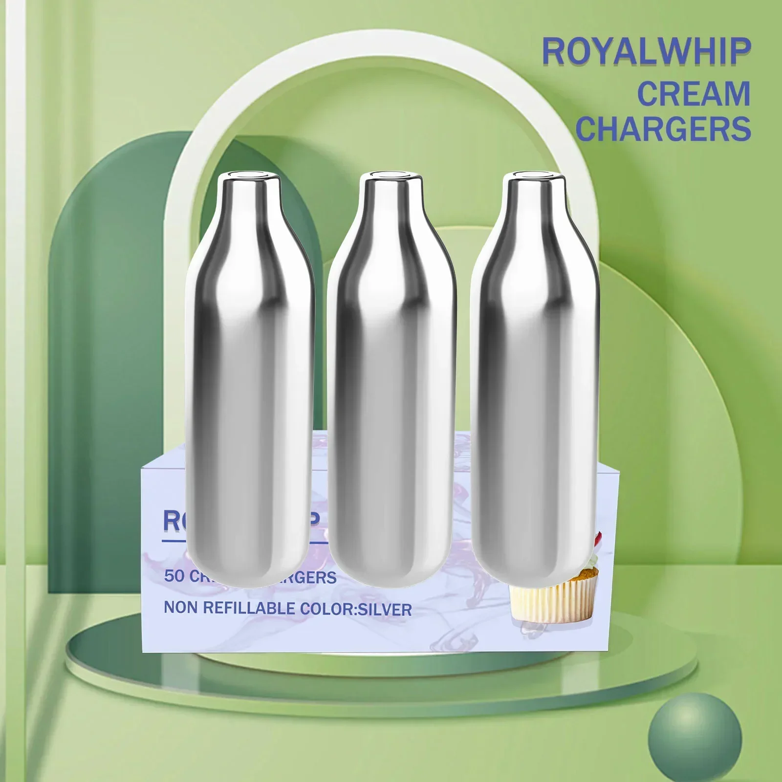 Royalwhip 8.5g Whipped Cream Charger Top Quality Dessert Tool 50 Pack Supplier For Wholesale