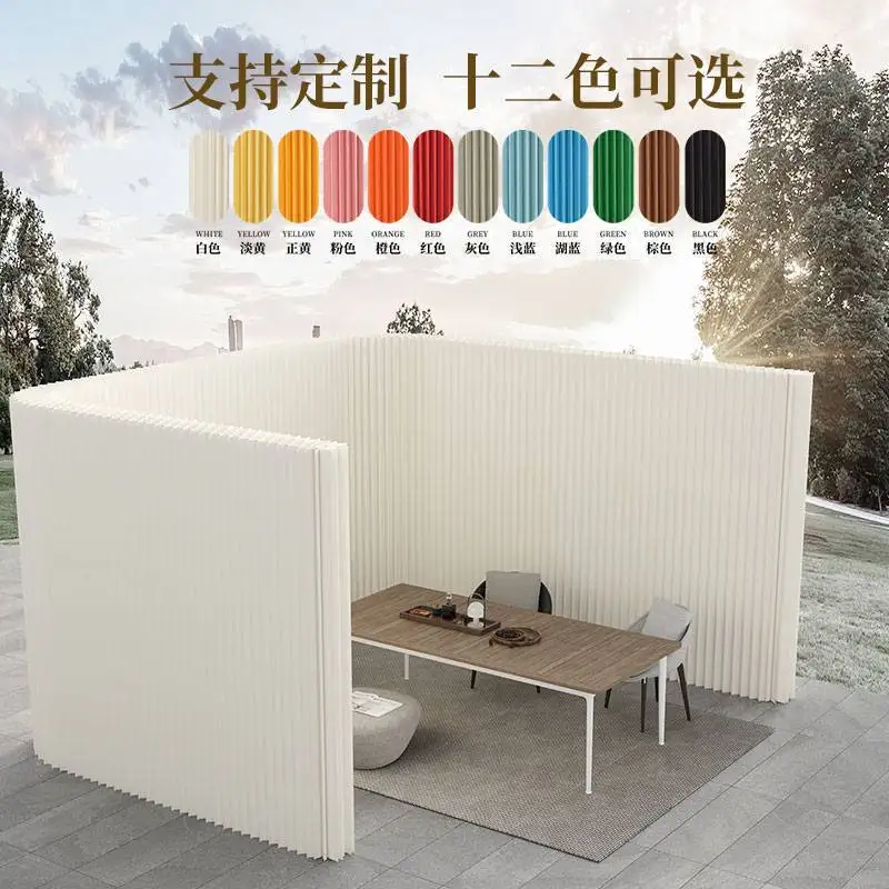 Paper Screen Room Divider Partition Wall for Office Beauty Salon Waterproof Folding Self Installation