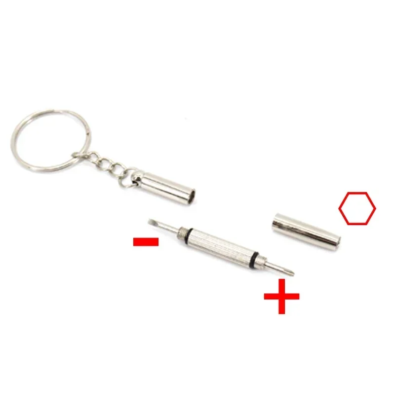 100Pcs 3 In 1 Multi-Bit Mini Screwdriver Precision Glasses Eyeglass Watch Keychain Repair Tool Eyeglasses Screwdrivers