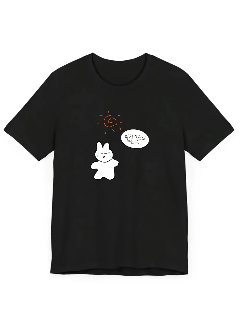Women's Vintage Cute Bunny & Speech Bubble Print Tee Harajuku Crewneck Short Sleeve Casual Daily Street Aesthetic Women Clothing