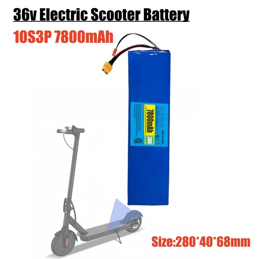 

36V Li-ion Battery 7.8Ah 18650 Lithium Battery Pack 10S3P 7800mAh 250W-500W 42V Electric Power Battery with BMS