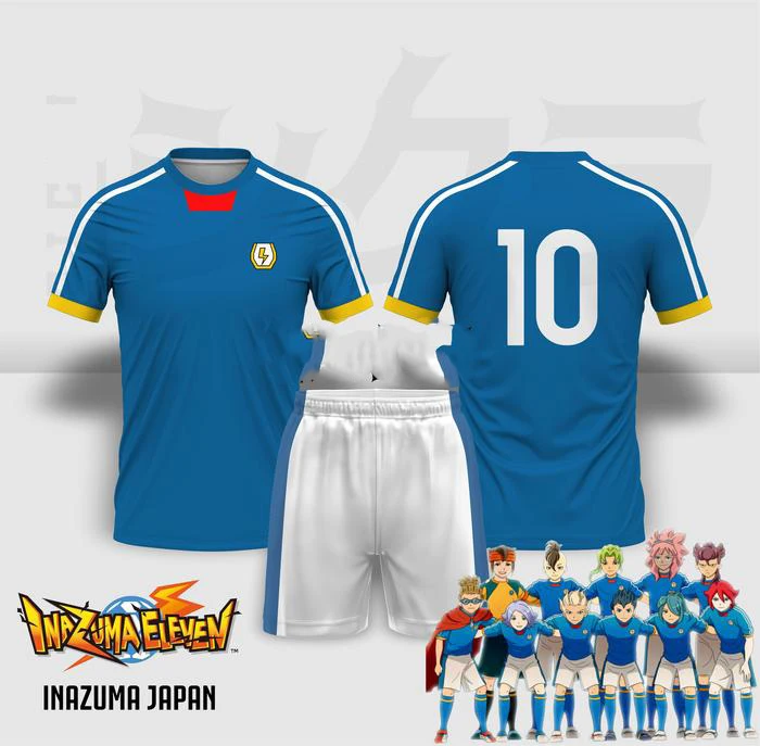 Anime Inazuma Eleven Kaio Cosplay T-shirt Shorts Sets 3D Blaze 10 Print Kids Football Jersey Outdoor Men Women Sport Soccer Suit