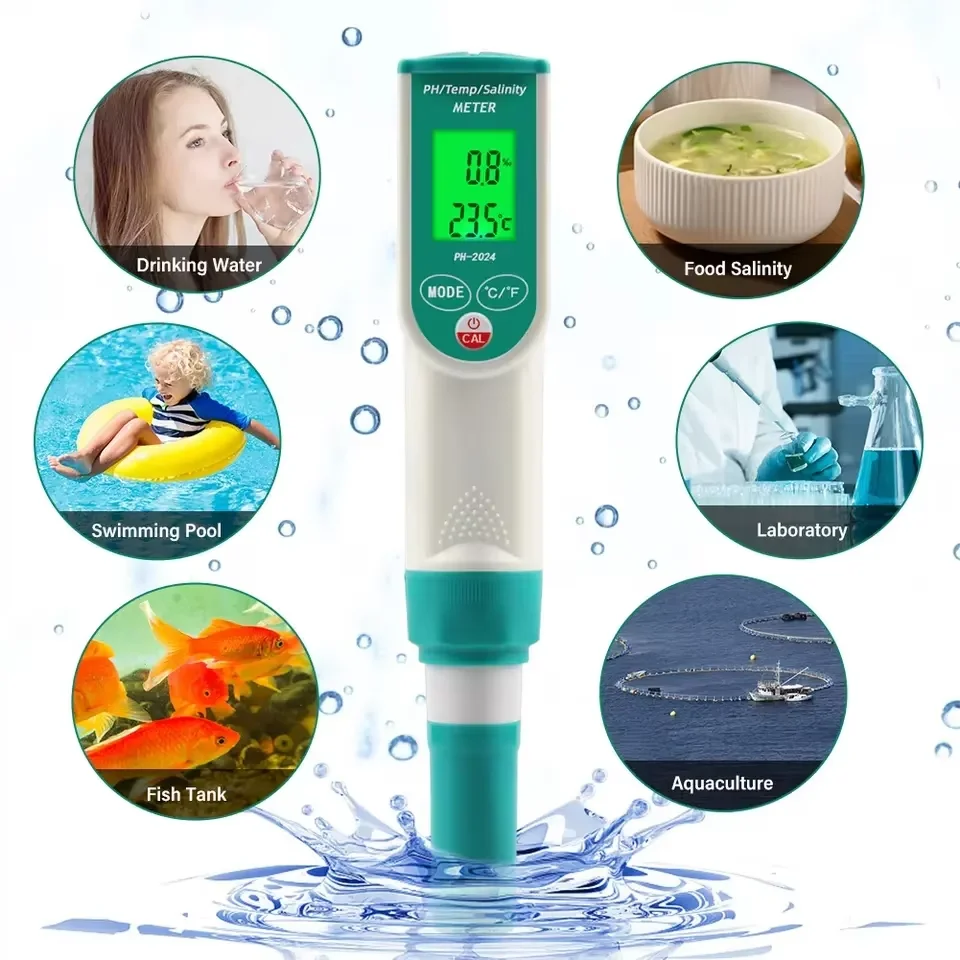 ECO Pen Type Multi-Parameter Digital Water Quality Meter Measure pH mV TDS EC Salinity For Aquariums Beverage Hydroponics Pool