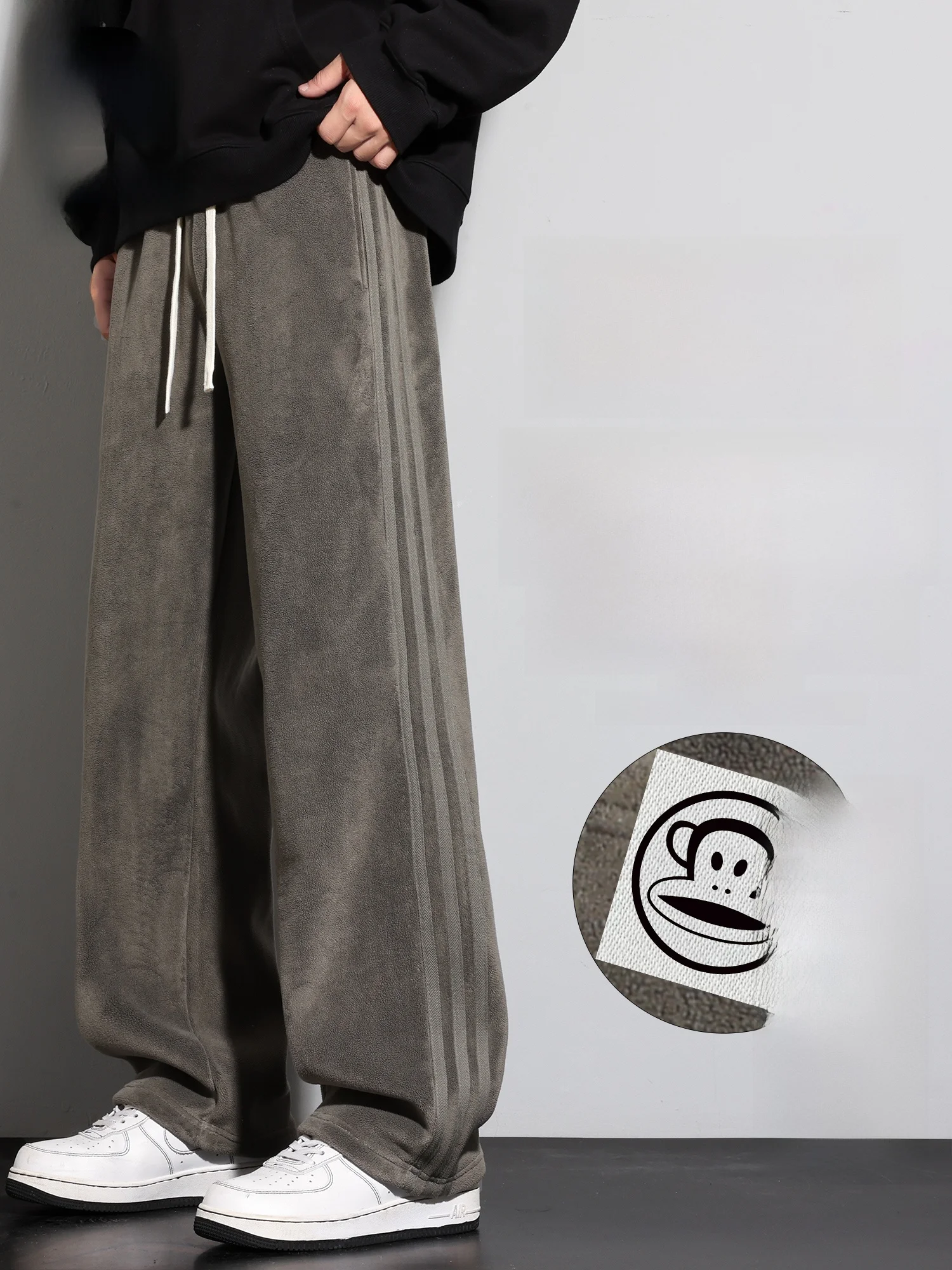 

Мужские повседневные брюки PaulFrank Thiened Double-Sided Fce, осенне-зимние спортивные брюки с прямым кроем и флисовой подкладкой