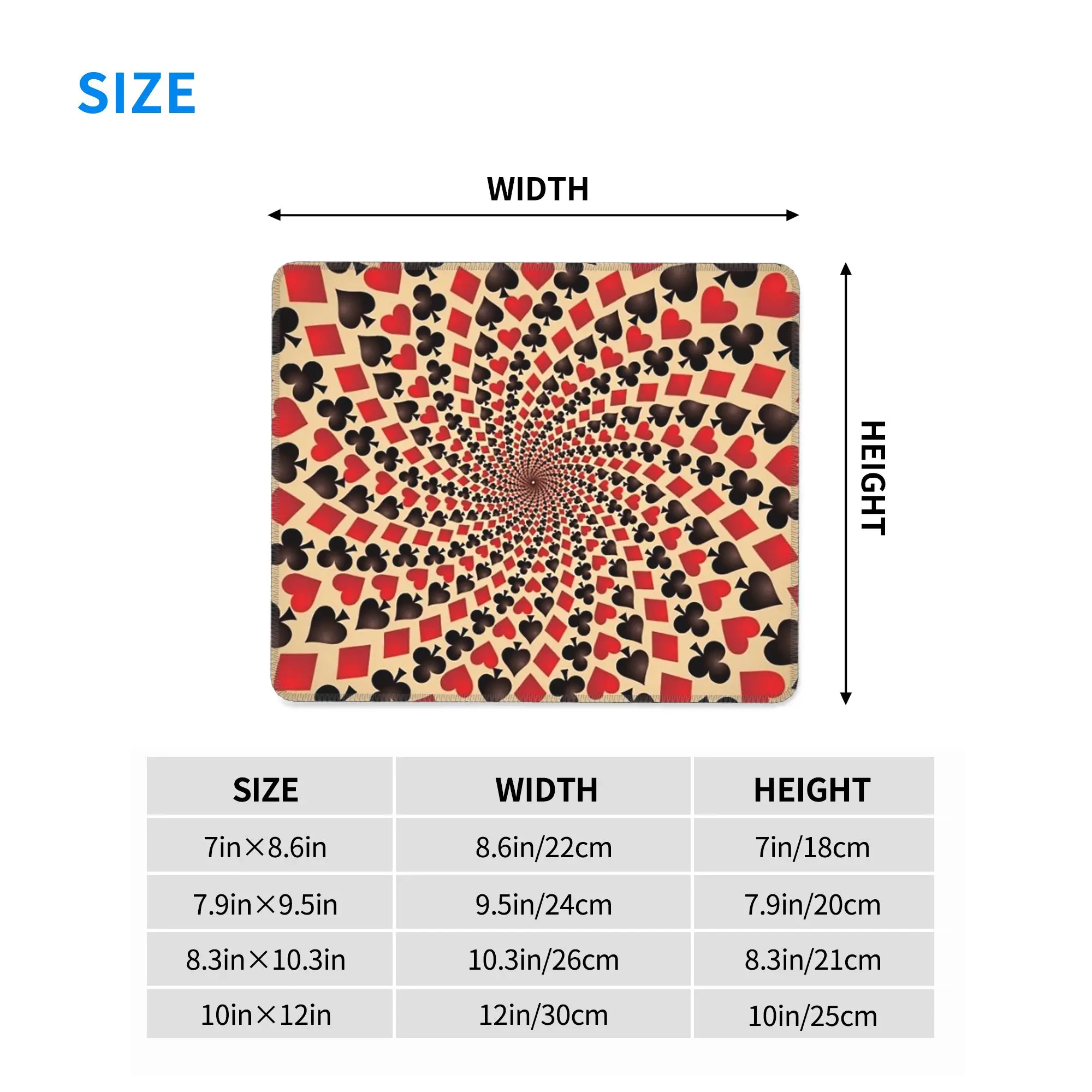 Ace Of Diamonds Playing Card Hearts Spades Mouse Pad Computer Keyboard Mouse Mat Laptop Desk Mat Office Accessories Table Mats