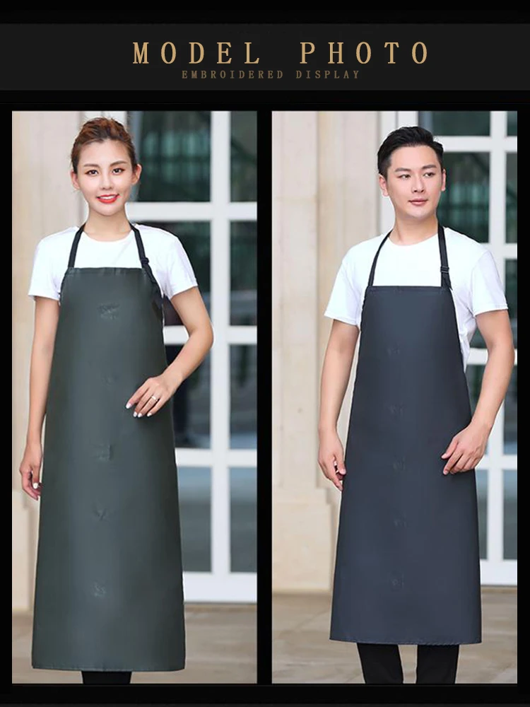 Extra Long Large Waterproof Oilproof Apron Full Coverage Heavy Duty Protection Easy Clean Work Apron for Kitchen and Dishwashing
