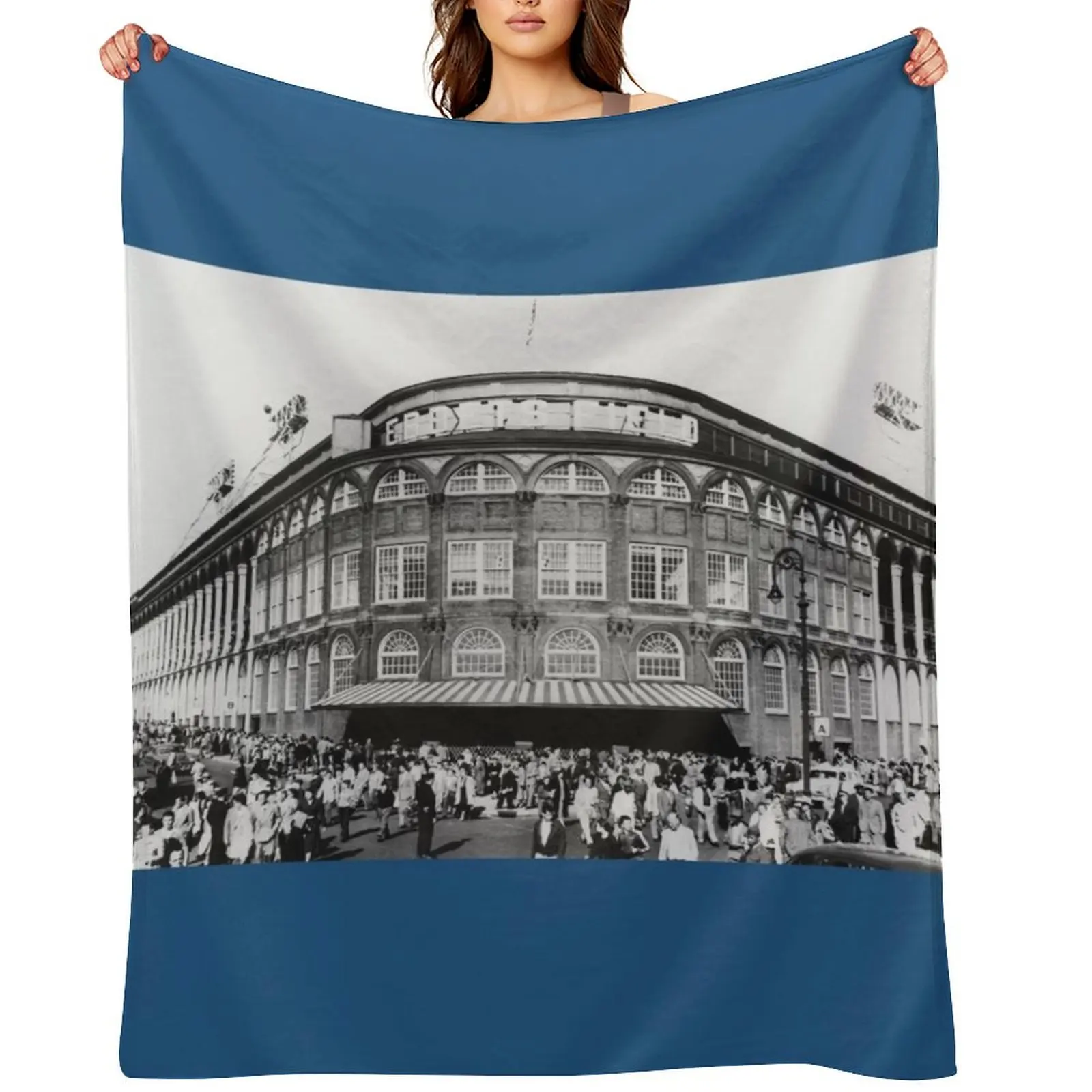 

NYC, Ebbets Field Baseball Stadium, 1950s, Historic Photo Throw Blanket for sofa Soft Big Luxury Brand Blankets