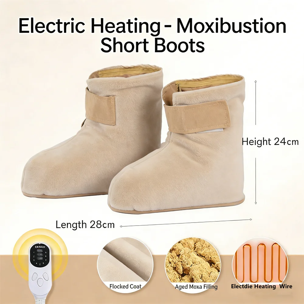 

Электрические грелки-ботинки для ног с функцией теплого компресса, короткие ботинки для согревания коленей и суставов при холодах