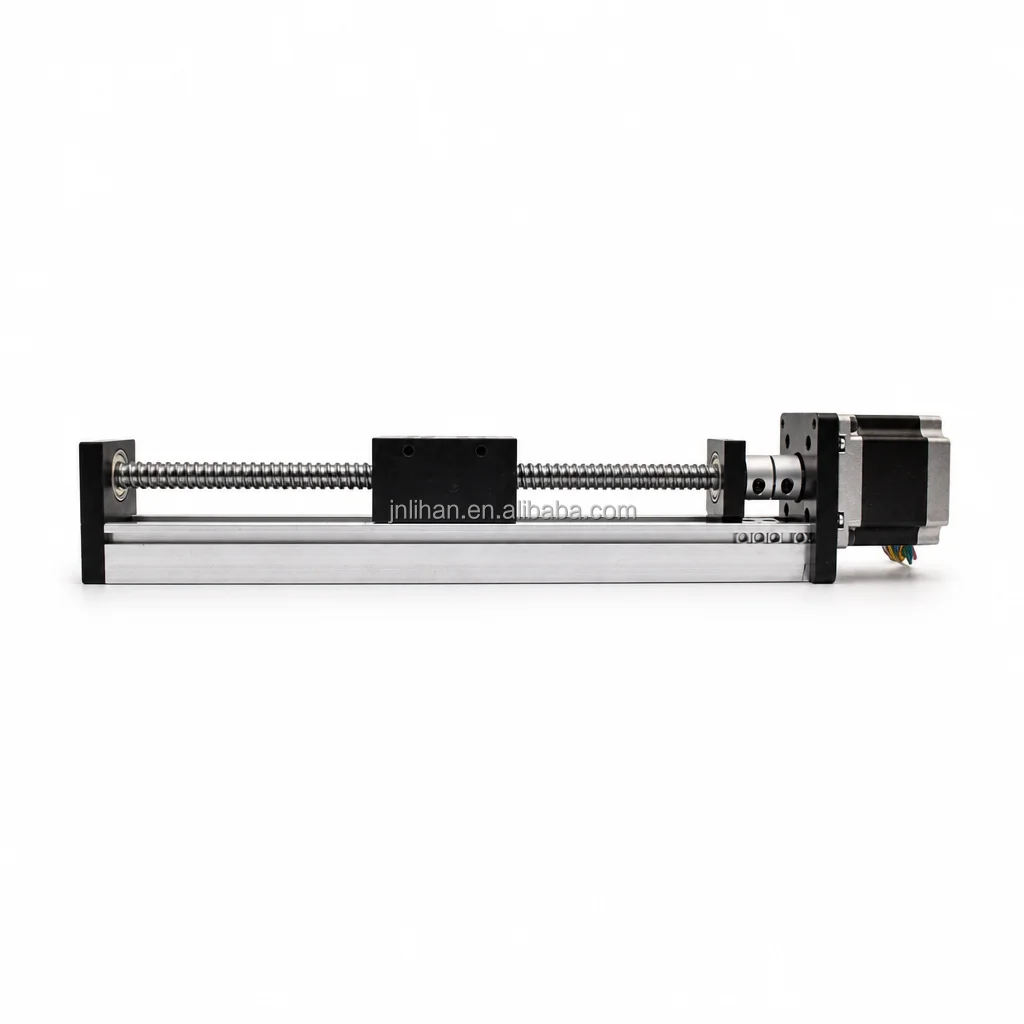 Aluminum Alloy PLC Core Ball Screw Linear Module Stepper Motor Pre Drilled Mounting Holes Dual Bearing Support Slide Carriage