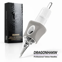 Dragonhawk Deluxe Tattoo Cartridge Needles 20pcsRL/M/RM Soft Silicone Cover Glide Extra Smooth Universal Needle for Most Machine