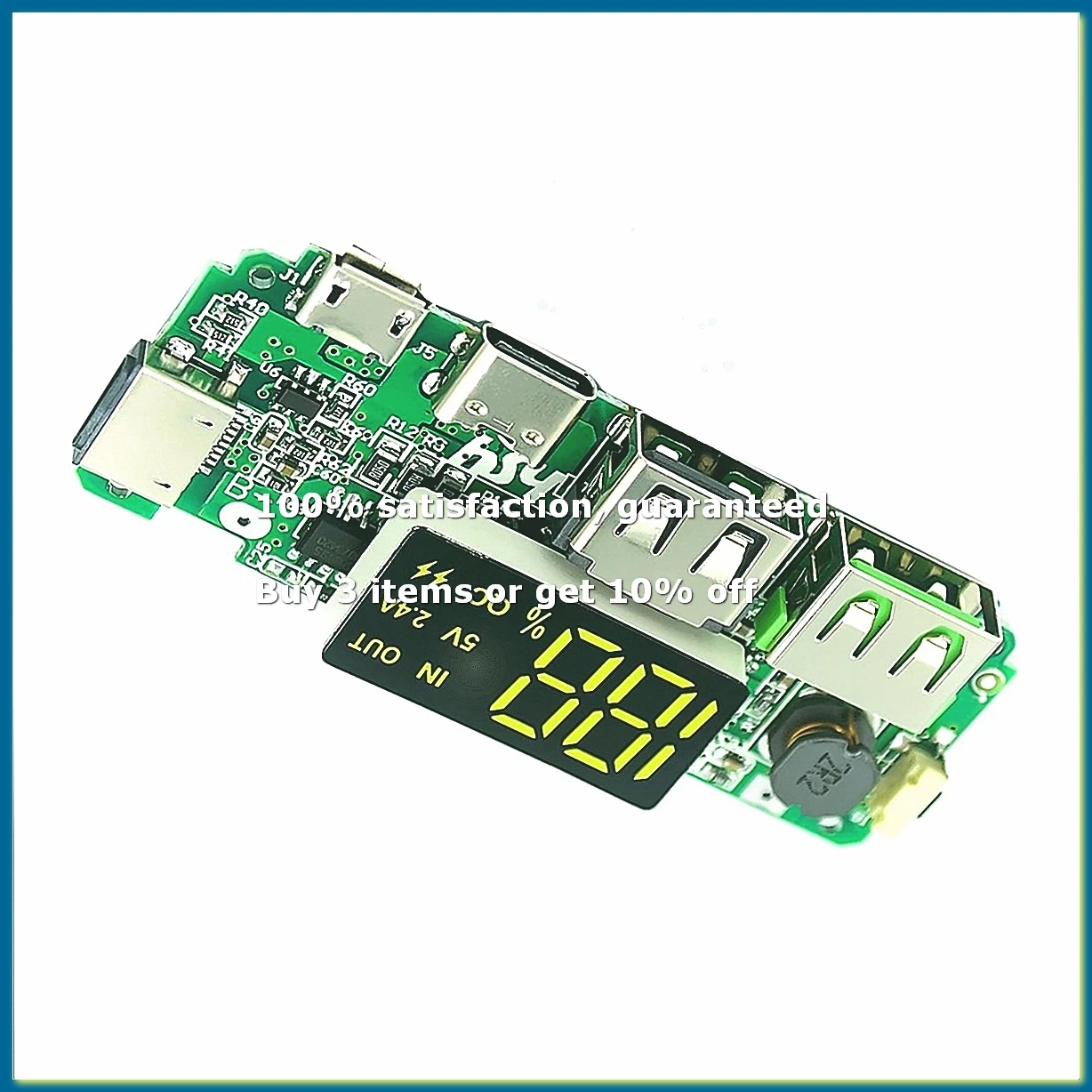 ●18650 Lithium Battery Digital Display Charging Module 5V 2.4A Three Charging Port with Display Boost Module-ABFB