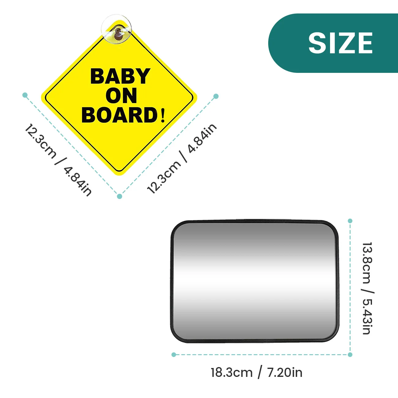 Baby Car Mirror for Rear Facing Infant with Wide Crystal Clear View, Shatterproof, Adjustable, Crash Tested Car Rearview Mirror