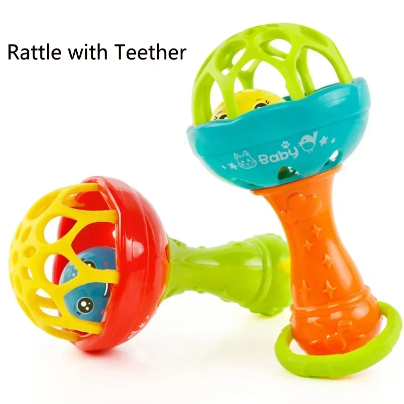 NEW Rattles Baby Teether Infant Toys Plastic Infant Newborns Hand Bell Rattle Stick Sound Sensory Toys Educational Baby Toy