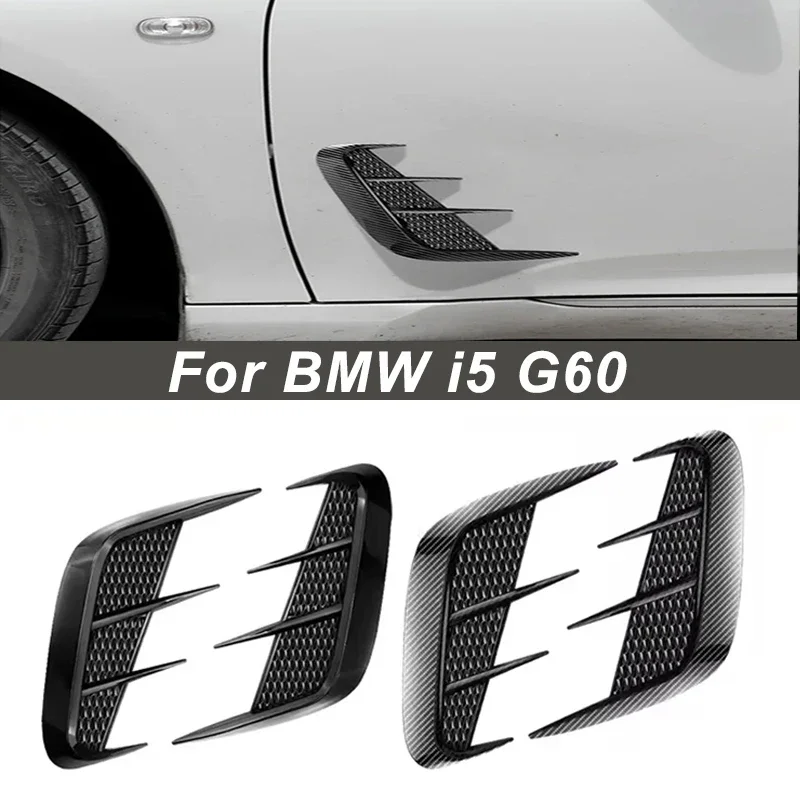 Shark Gills Side Fender Sticker Simulation Air Intake Trim For BMW i5 G60 Body Accessories