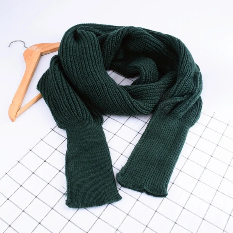 

Knitted LICs Scarf Collar Unisex Winter Warm Long Sleeve Poncho Scarves for Women Knit Shawls Stole Men's Sweater Scarfs