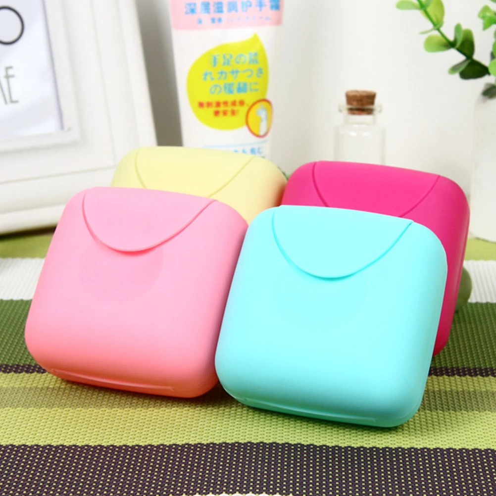 

4Pcs Soap Box Waterproof Portable Compact Design for Gym Outdoor Activities Easy Clean Non-Deform Soap Storage Rack Bathroom