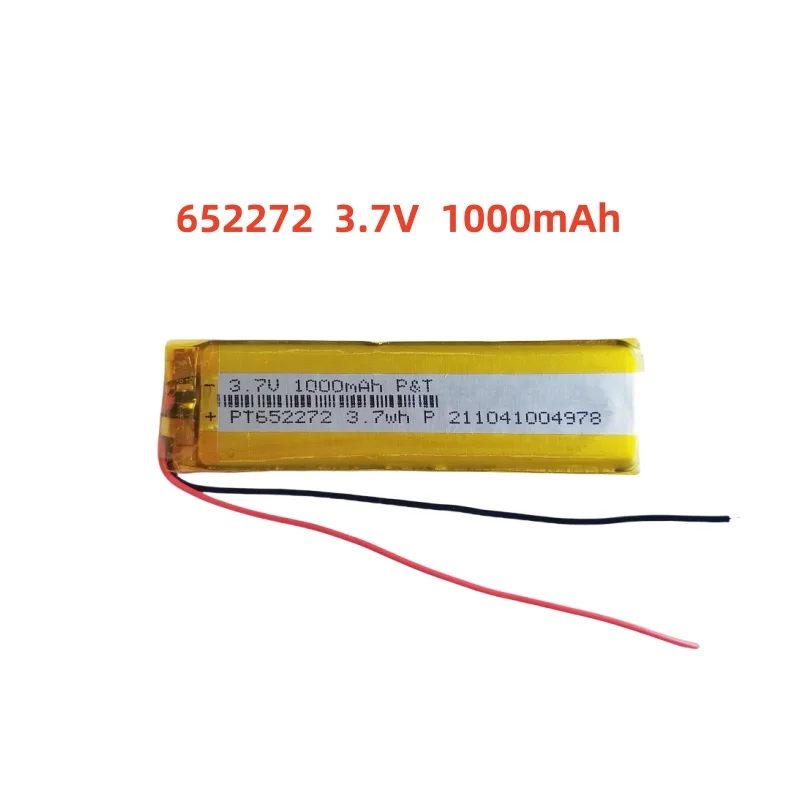 

652272 3.7V 1000mAh Lithium Polymer Rechargeable Battery Lipo Cell Replace For DVD Bluetooth GPS Wired Microphone Audio Compute
