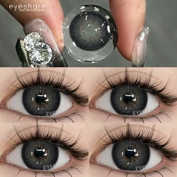 EYESHARE Fashion Color Contact Lenses for Eyes 1Pair Black Lenses Blue Eye Lens Yearly Cosmetic Gray Eye Contacts Brown Lenses