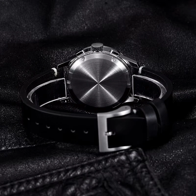 

Tuxedo Chronograpl Retro Watches S5050 VK64 5ATM Waterproof Stainless Steel Leather Strap Homage Classic Dress Watches Man