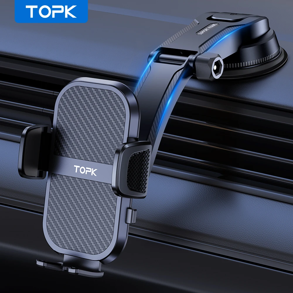 TOPK Car Phone Holder for Car Dashboard Universal Accessories Automobile Cell Phone Holder Car Phone Mount Fit iPhone Smartphone