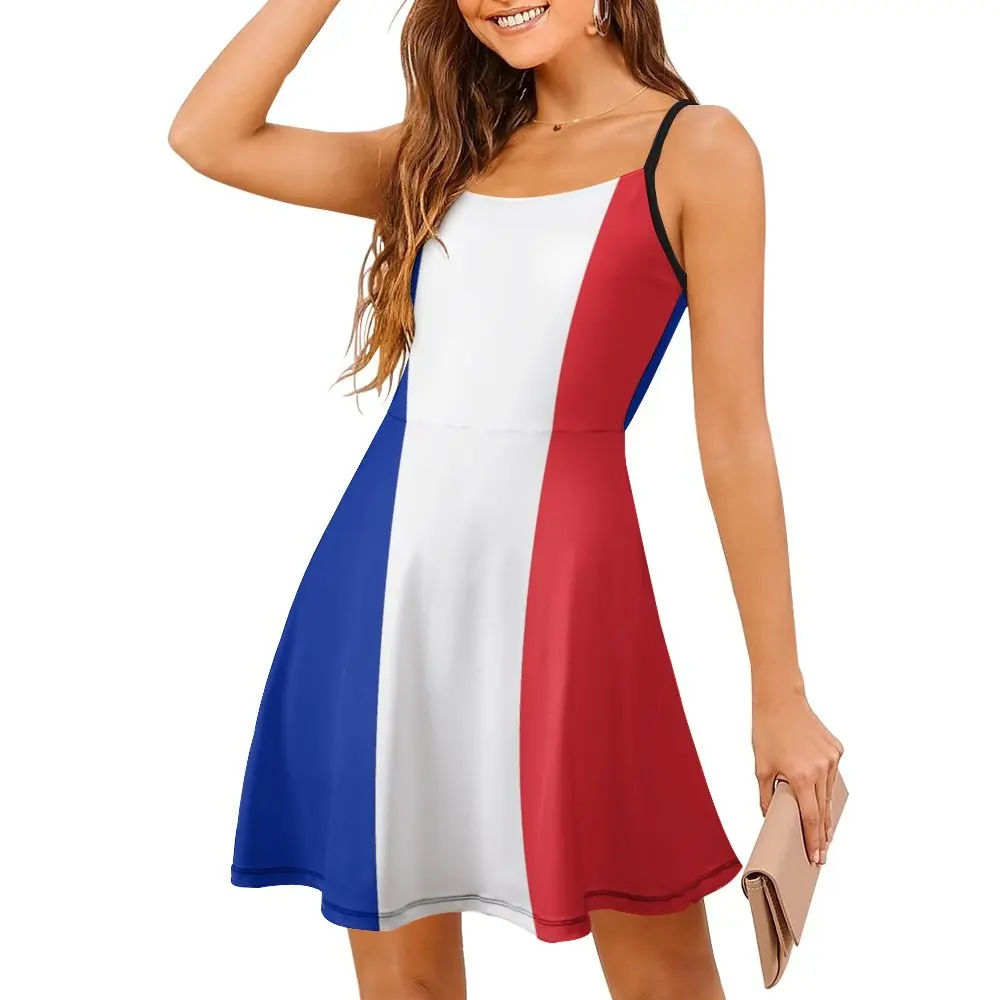 

Sexy Woman's Dress Dresses Flag of France French Flag Women's Sling Dress Casual Graphic Parties Funny Novelty