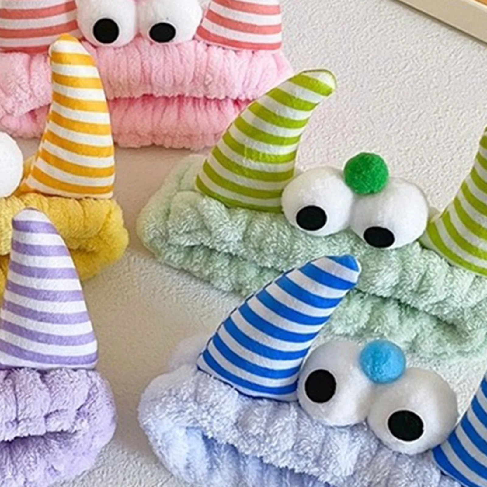 Lavagem do rosto titular do cabelo hairbands macio quente de pelúcia listra chifre vaca design bandana para mulheres meninas moda acessórios para o cabelo