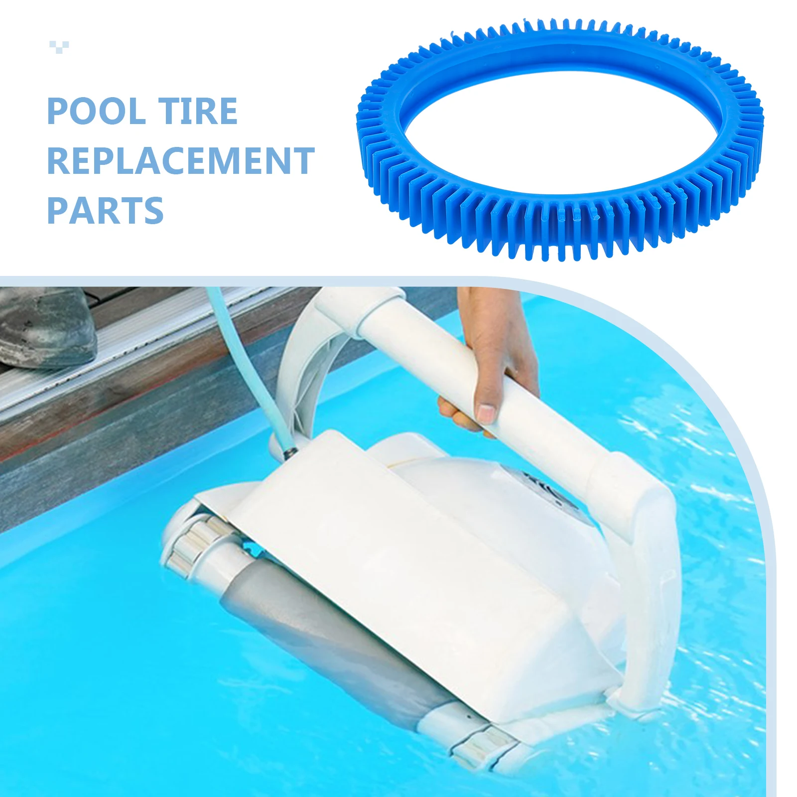 

2Pcs Pool Cleaner Parts Replacement Parts Blue Durable Universal Swimming Pool Cleaning Tire Accessory Accessories