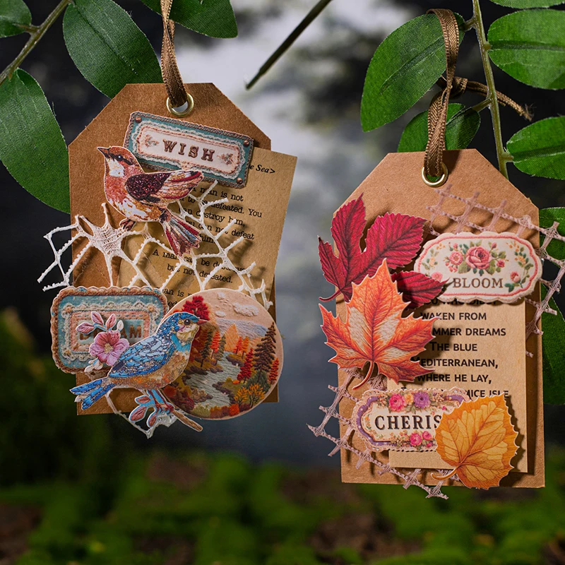 Journal GO 20pcs Emulational Embroidery Patches Stickers for Craft Making Card Planner Journaling Scrapbooking Decoration