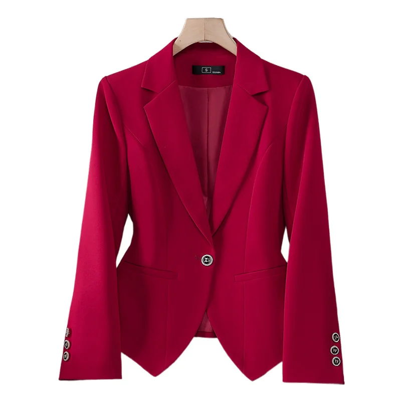 

Модный женский деловой пиджак, женский красный, белый, черный офисный костюм, пальто, женская деловая рабочая одежда, куртка, весенне-осенняя верхняя одежда