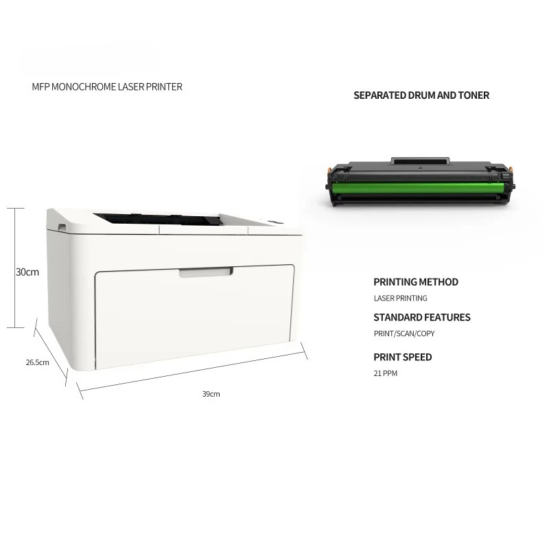 Wireless P2000 Small A4 Laser Printer Black & White Printing For Home Use