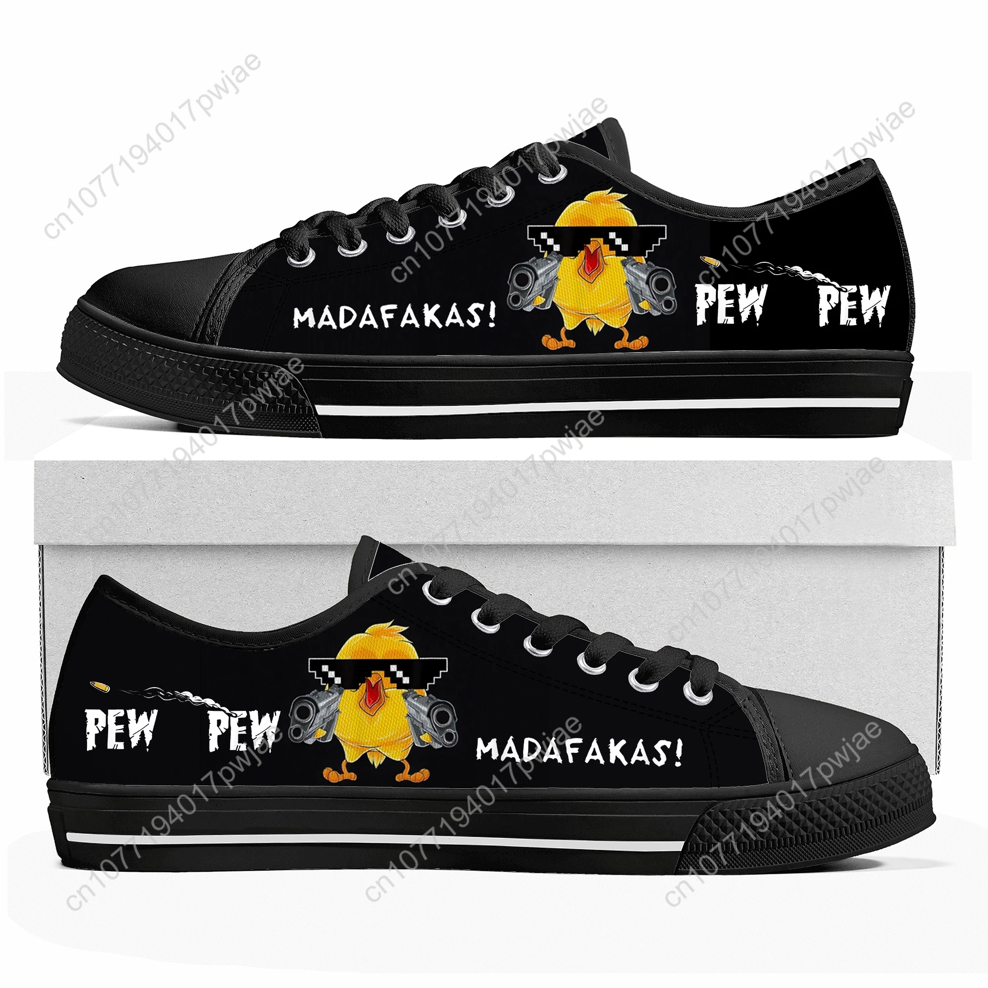

Pew Pew Madafakas Fun Pattern Low Top Lightweight Sneakers