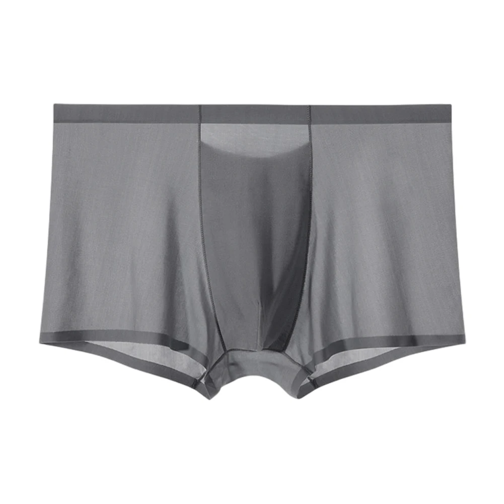 

1 шт., мужские боксеры из ледяного шелка, бесшовное нижнее белье, дышащие тонкие трусы для фитнеса со средней талией, мужские сексуальные трусы-боксеры