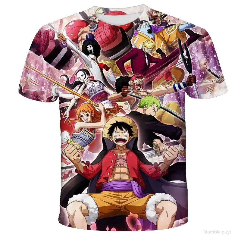 Men's One Piece Anime T-Shirt Zoro Three Swords Jersey Boys Clothes Girls Short Sleeve Casual Lightweight Streetwear