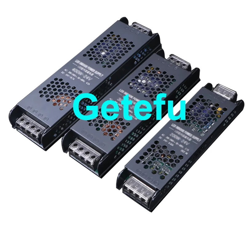 Ultra dünne LED-Strom versorgung DC 12V 24V Licht transformatoren 60W 200W 300W 400W W AC170-265V wandler Treiber für Streifen – Detail 6