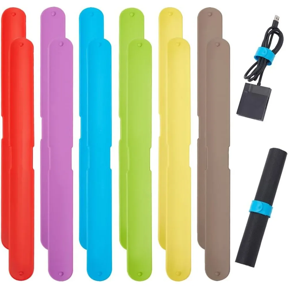 12 Pcs 6 Colors Silicone Covered Metal Strips 0.83