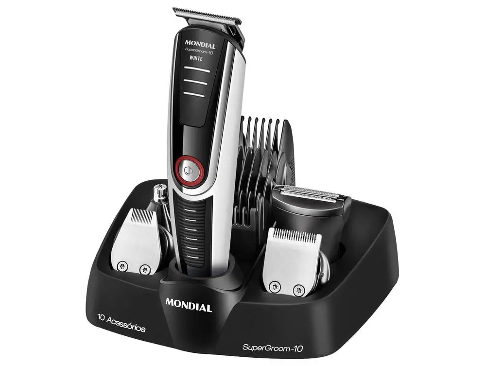 Aparador de Pelos Mondial Super Groom 10 BG-08 com Acessórios 78605-01 - Bivolt