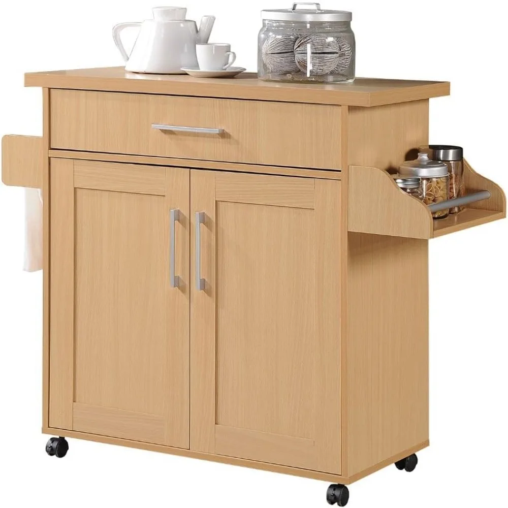 

HIKF78 BEECH Kitchen Island, H31.5 W46.65 D15.6 inches