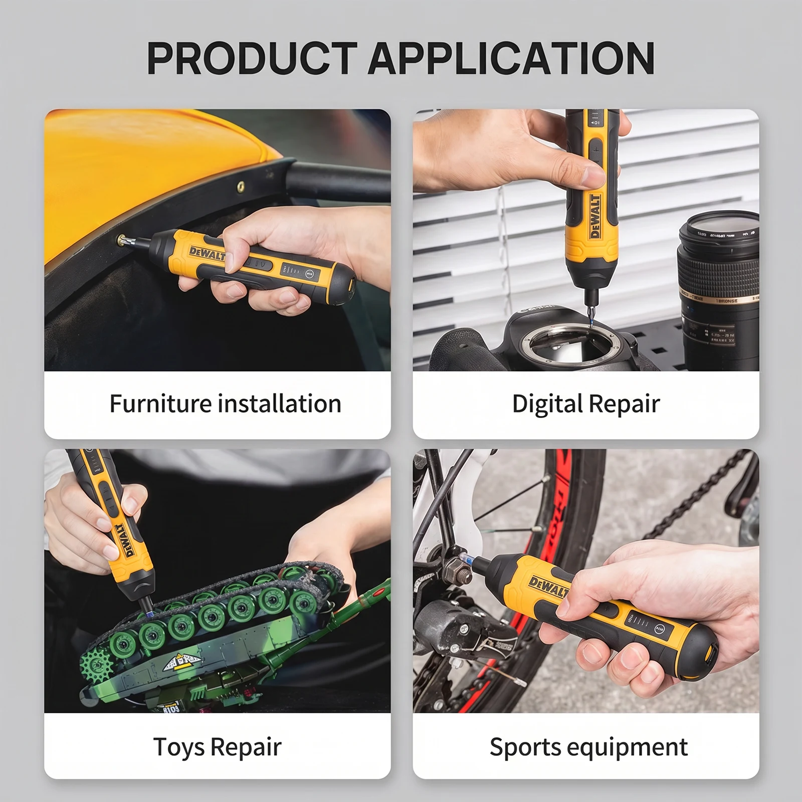 DEWALT DCF681 Portable Gyro Screwdriver 5N.m 1300mAh USB Recharge For Cabinet Install Handcraft DIY Power Tool