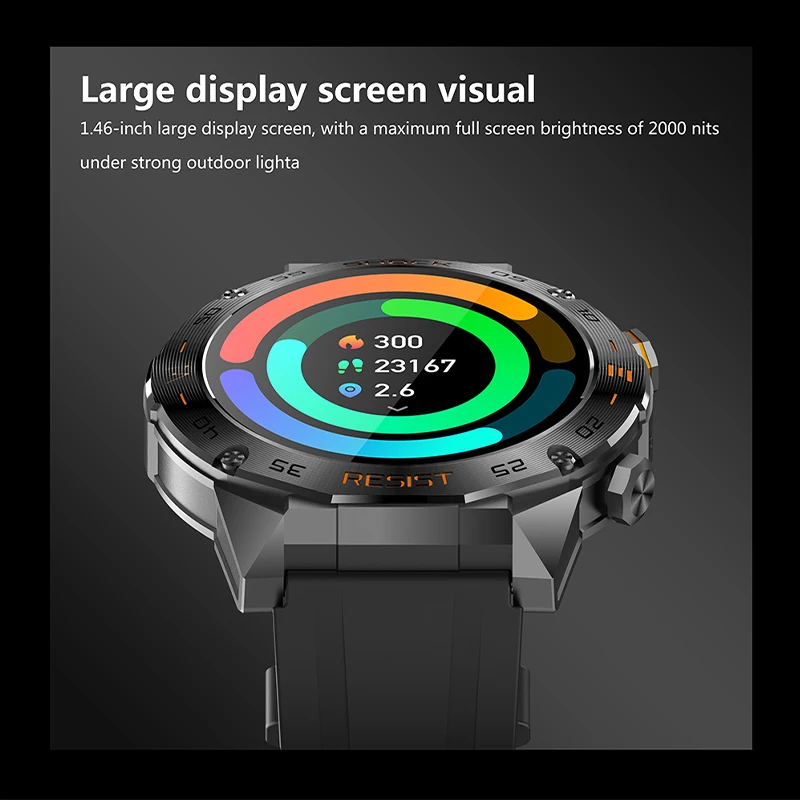 New Men's Smart Watch 1.46-inch 360 * 360 HD Screen 350mAh Battery Heart Rate Sleep Monitoring Men's Smart New Watch