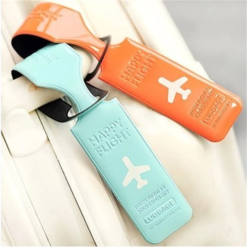 Portable Solid Color Luggage Tag Creative Baggage Suitcase Holder Boarding Tags Label Travel Accessories