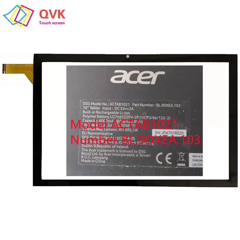 

New 10.1Inch For ACER ACTAB1021 ACTAB1022 ACTAB1024 Tablet PC Capacitive Touch Screen Digitizer Sensor External Glass Panel