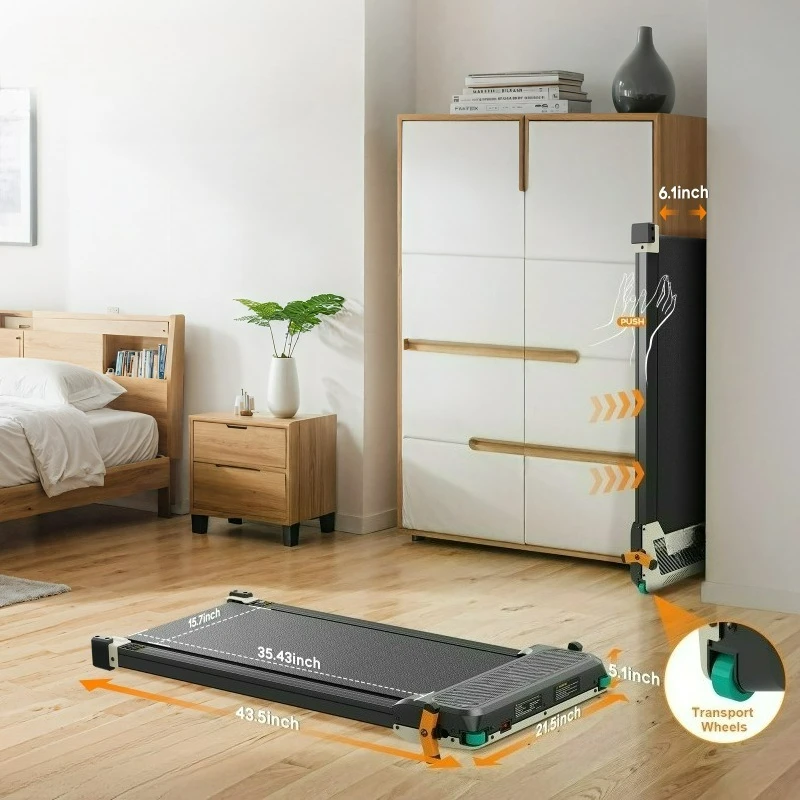 Under Desk Walking Pad Treadmill Stable Motor Led Display For Home Daily Fitness And Office Exercise Easy To Store