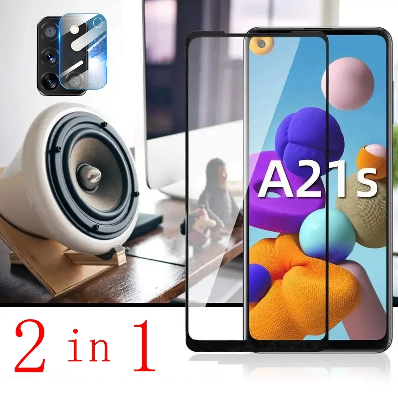 2 IN 1 Tempered Glass For SAMSUNG Galaxy A21S  A217F A217M A217DS  A217M/DS Camera Lens Protective Film Screen Protector