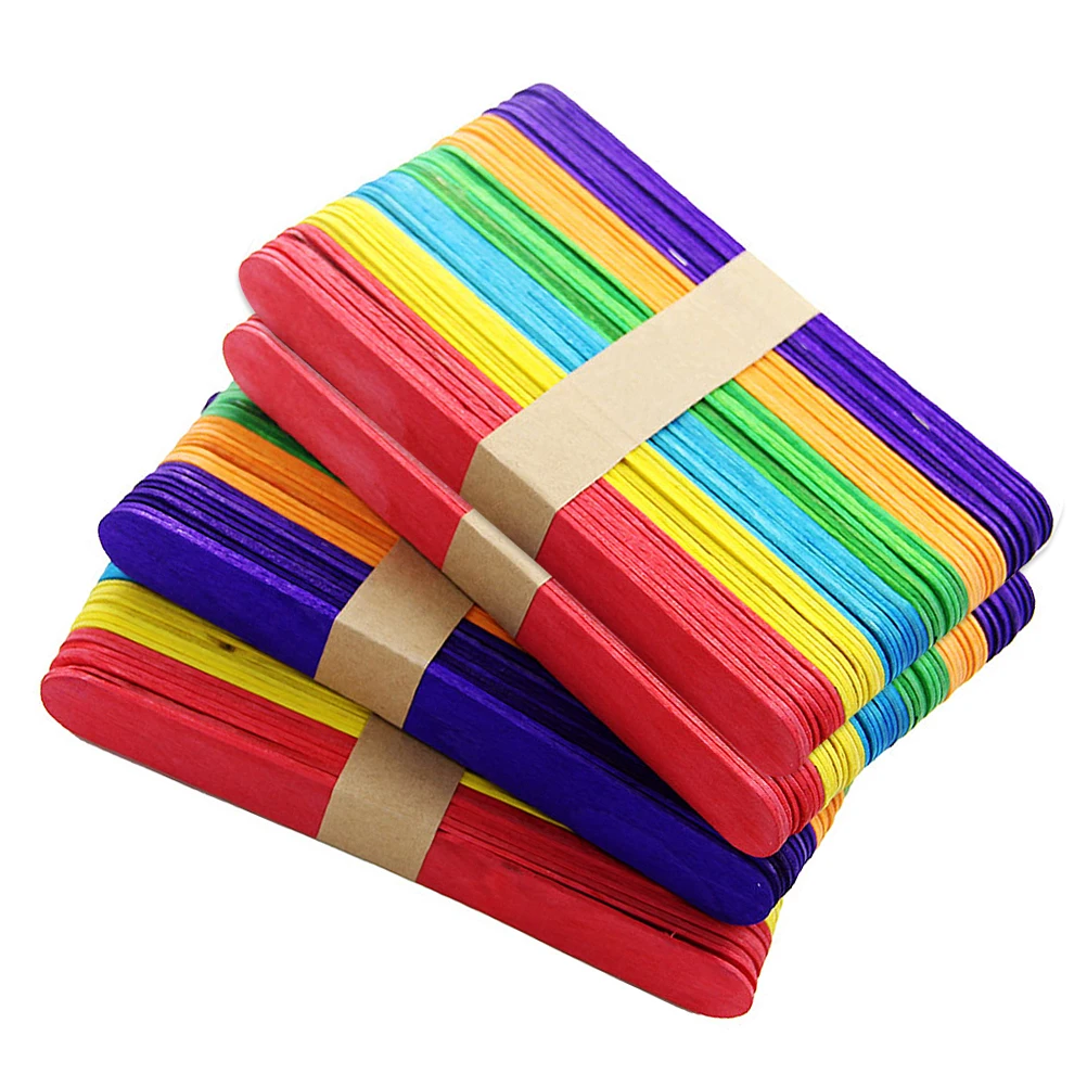 

50pcs Smooth Bright Wooden Craft Diy Wood Craft Sticks Kids Classroom Camp Eco-Friendly Popsicle Sticks Wood