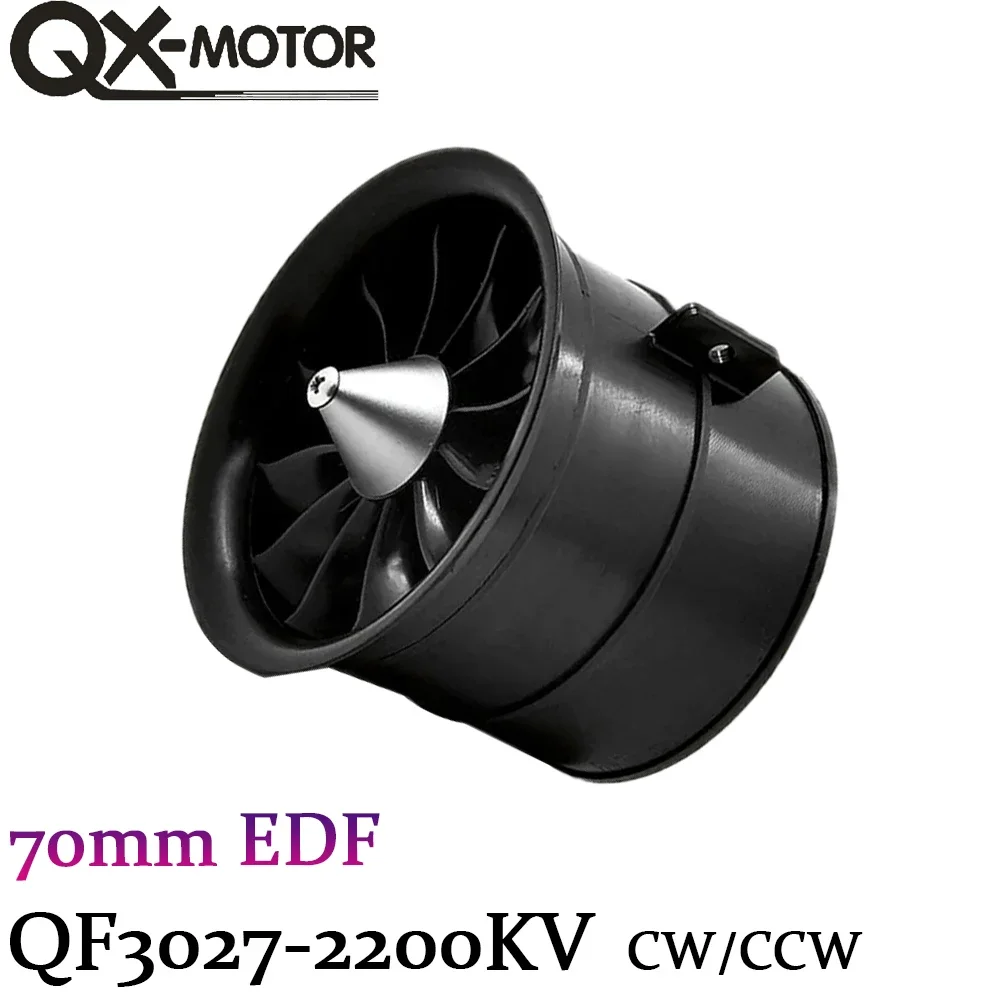 A QF3027-2200KV 70MM EDF12 Blades Ducted Fan CW CCW Brushless Motor With 100A ESC For Remotet Model Pars