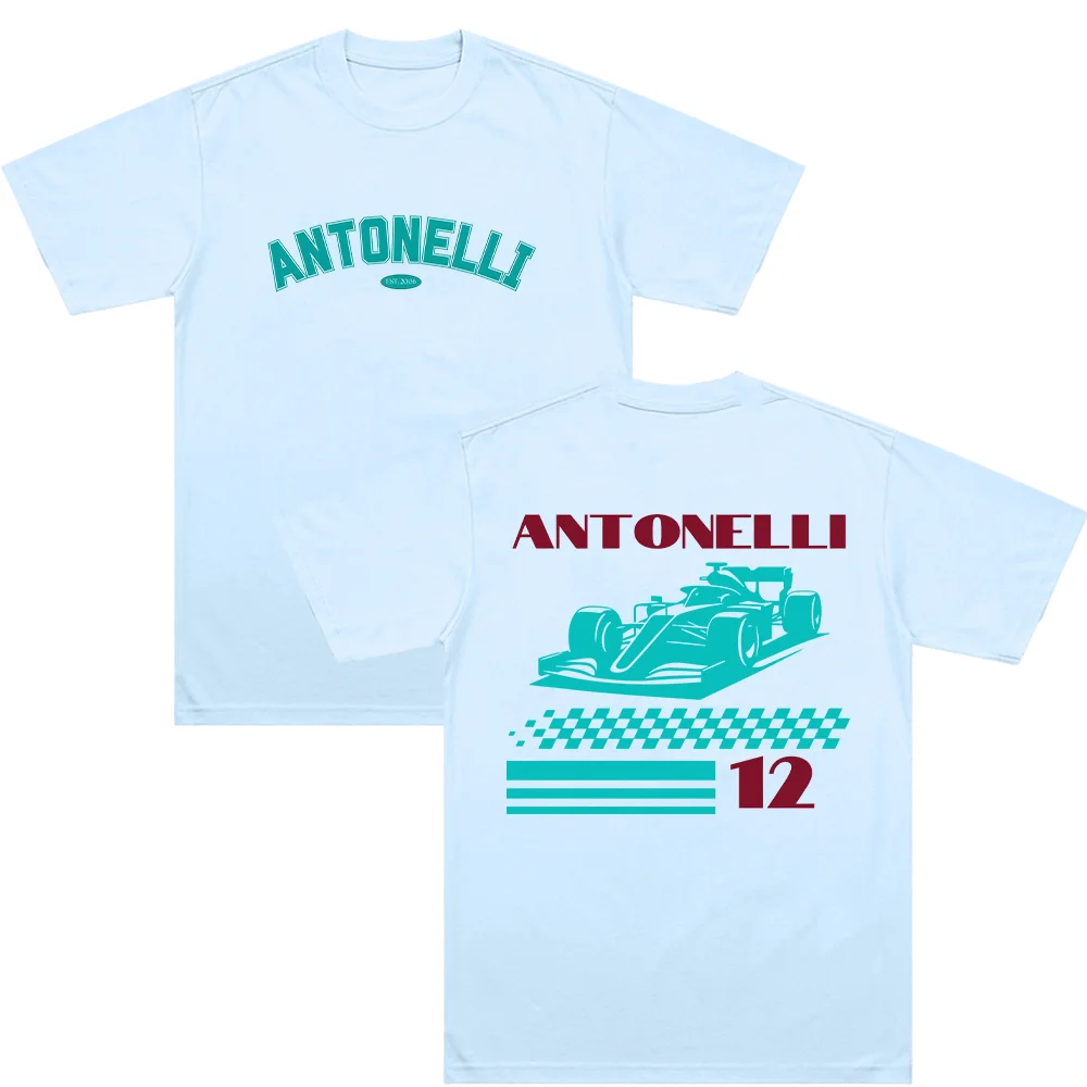 Antonelli T-shirts Andrea Kimi Antonelli 12 Gift for Kimi Fan Clothes Women Men Pure Cotton T Shirt Summer Casual Breathable Tee