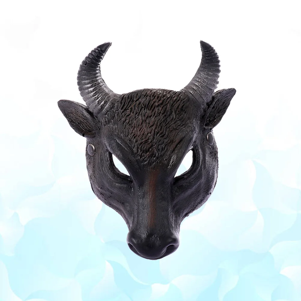 PU Ox Head Mask Realistic Vivid Look Perfect Halloween Props Durable Environmental 3D Animal Cosplay Animal Mask